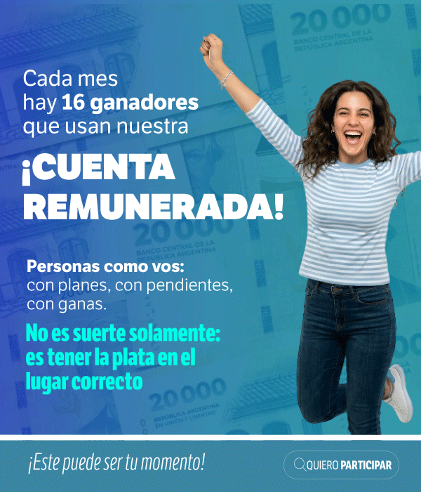 Cada mes hay 16 ganadores que usan nuestra Cuenta Remunerada